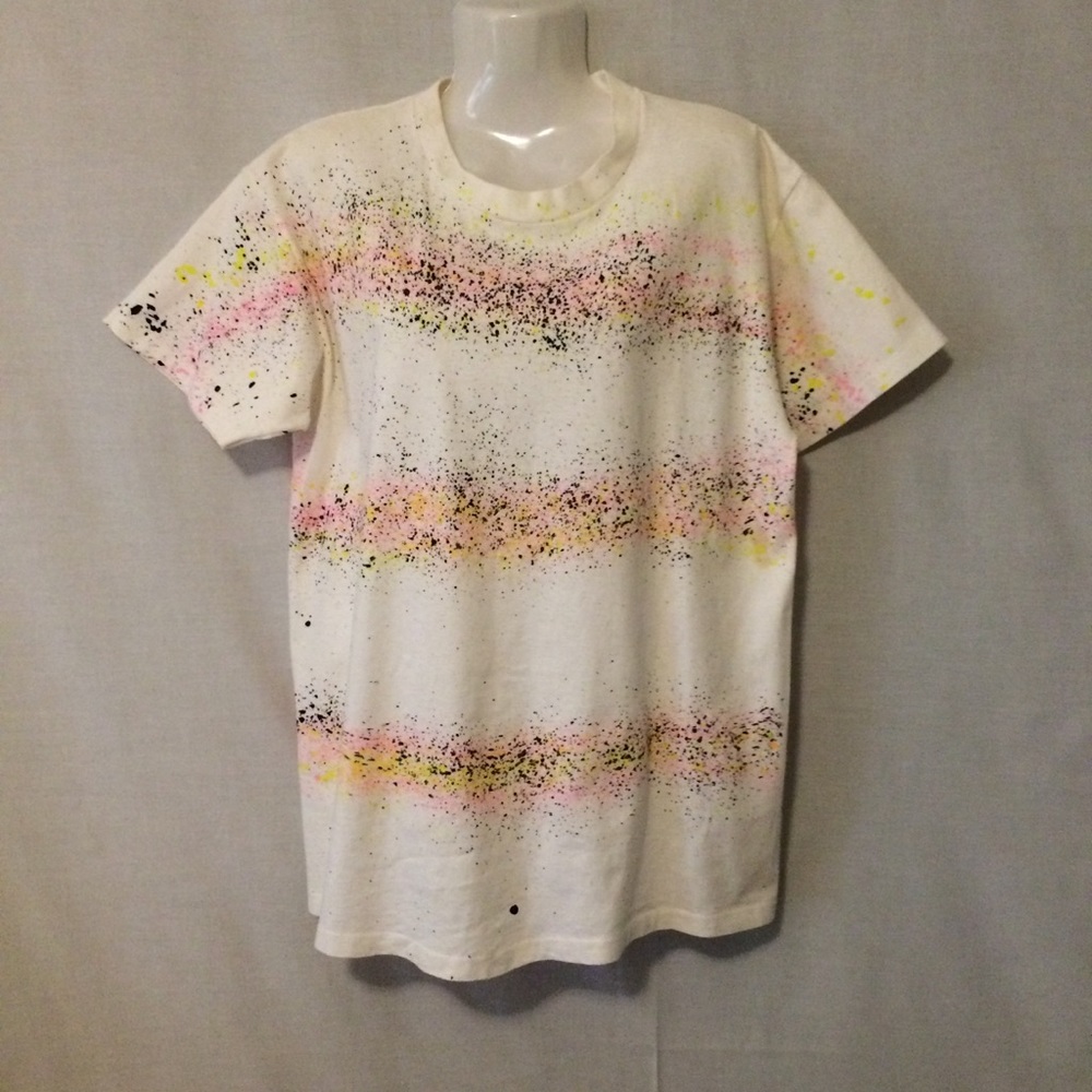 Ladies Paint Splatter Tee Shirt Large